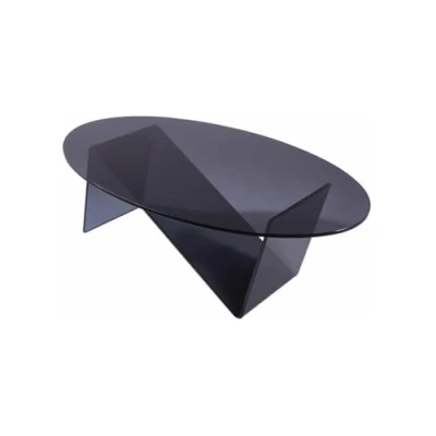 Afbeelding van Vente unique Salontafel van gehard glas Antraciet ELOWEN L 120 cm x H 41 D 70