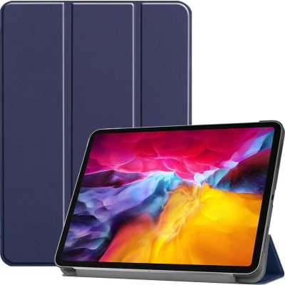 Afbeelding van iMoshion Tablet Hoes Geschikt voor iPad Pro 11 (2022) / (2021) (2020) (2018) Trifold Bookcase Donkerblauw
