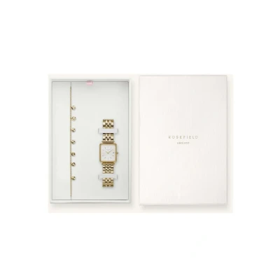 Afbeelding van Rosefield dames The Boxy horloge giftset BMWLBG X241 in de kleur Goud