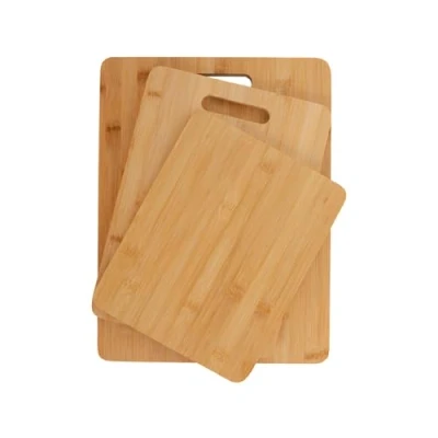 Afbeelding van FLORINA Canada bamboe snijplanken, 3 stuks, natuurlijke planken van bamboe, antibacterieel, universele voor kaas, vlees, fruit, groenten