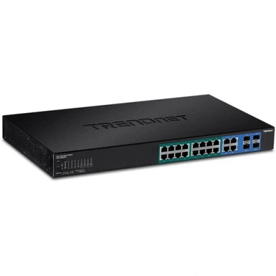 Image de TRENDnet TPE 1620WSF Commutateur C2+ intelligent 16 x 10/100/1000 (PoE+) + 4 SFP Gigabit partagé Montable sur rack PoE+ (370 W)