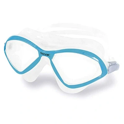 Afbeelding van SEAC Diablo, Nuoto masker, anti condens, siliconen, voor zwembad en open water, uniseks, volwassenen, transparant/blauw, LT, standaard