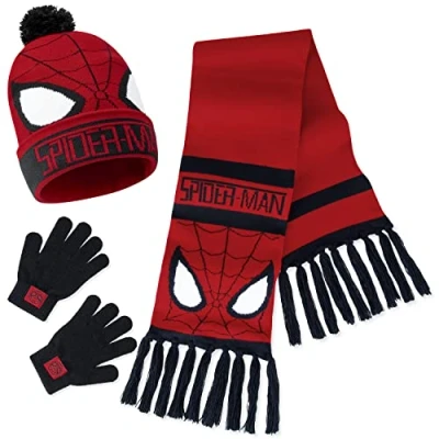 Afbeelding van Marvel Spiderman Avengers kindermuts voor jongens verpakkingen met muts, sjaal en handschoenen
