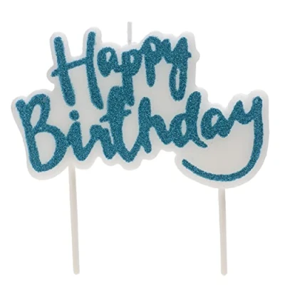 Afbeelding van Dekora Originele verjaardagskaarsen Happy Birthday kaars verjaardagsdecoratie met decoratieve letters 10 x 6,5 cm