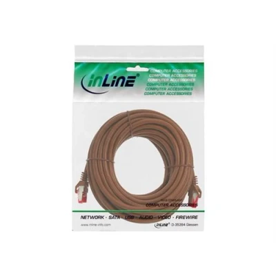 Image de InLine Cordon de raccordement RJ 45 (M) pour 20 m Paire torsadée blindée (SSTP) CAT 6 moulé brun