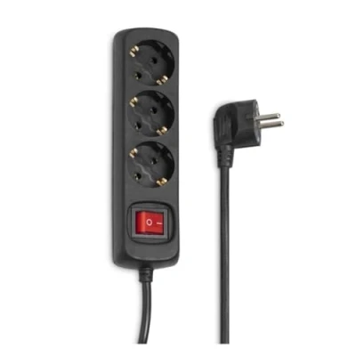 Image de Hama Distribution Panel 3 Way 45 Coupe circuit CA 230 V connecteurs de sortie : 1.4 m cordon noir (pack 20)