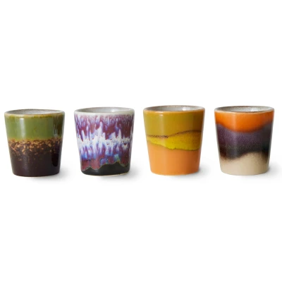 Afbeelding van HKliving 70&#039;s Island Eierdop 5 Cm Set Van 4 Multicolor