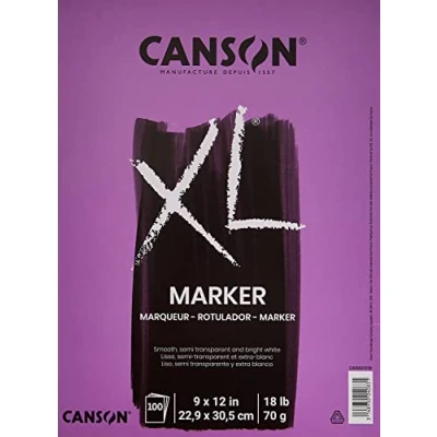 Afbeelding van Canson XL Series papierblok halfdoorschijnend voor pen, potlood of marker, opvouwbaar, 8,2 kg, 22,9 x 30,5 cm, wit, 100 vellen (400023336)