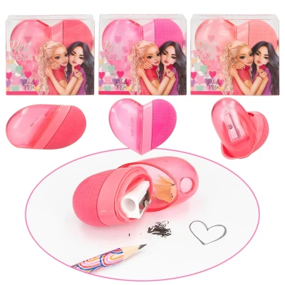 Afbeelding van Depesche TOPModel 2 in 1 hart gum &amp; puntenslijper BEST FRIENDS