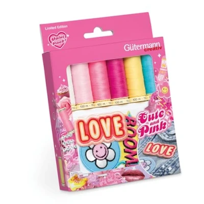 Afbeelding van Gütermann Cute and Pink Naaigarenset met applicaties 1st