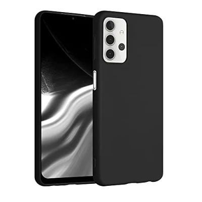 Afbeelding van kwmobile telefoonhoesje geschikt voor Samsung Galaxy A32 5G Hoesje met siliconen coating Smartphone case in mat zwart