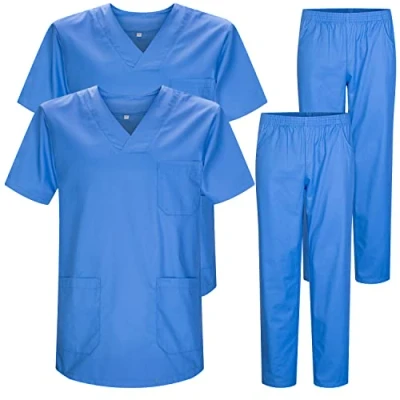 Afbeelding van Misemiya Set * 2 stuks uniform uniseks blouse medisch met bovendeel en broek Ref.2 8178, Céleste 22
