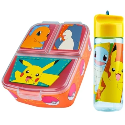 Afbeelding van Pokémon Lunchbox voor kinderen met vakken en waterfles school of daguitstapjes