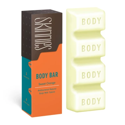Afbeelding van Skinnies Body bar Lichaamsverzorging antibacterieel Zeep Reiniging Sweet Orange Soap unisex 100 gram