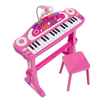 Afbeelding van Simba 106830690 Toetsenbord op standaard My Music World met kruk Girls