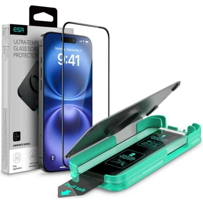 Afbeelding van ESR Armorite Screen Protector Geschikt voor Apple iPhone 16 9H Tempered Glass Case Friendly Flawless Fit Tray Gemakkelijke Installatie