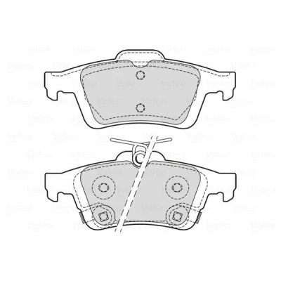 Afbeelding van VALEO 601709 Remblokkenset Achteras Incl. slijtage waarschuwingscontact Zonder slotschroefset, Met anti kreukplaat FORD: FOCUS 3, 3 Turnier