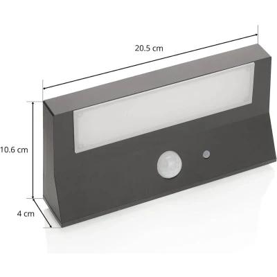 Afbeelding van Lindby solar buitenlamp 1licht kunststof H: 4 cm donkergrijs Inclusief lichtbron