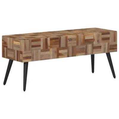 Afbeelding van Bankje 110x35x45 cm massief gerecycled teakhout