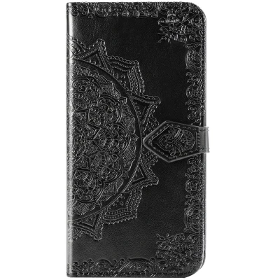 Afbeelding van Hoesje Met Pasjeshouder Geschikt voor Xiaomi Redmi 9A Mandala Bookcase Zwart