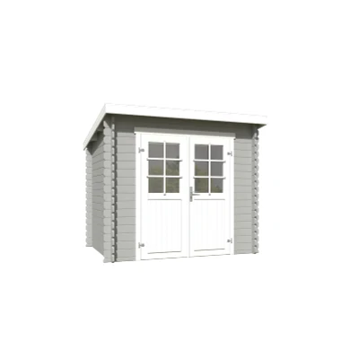 Afbeelding van Blokhut Indi 250x195 cm Platinum Grey wit Gecoat