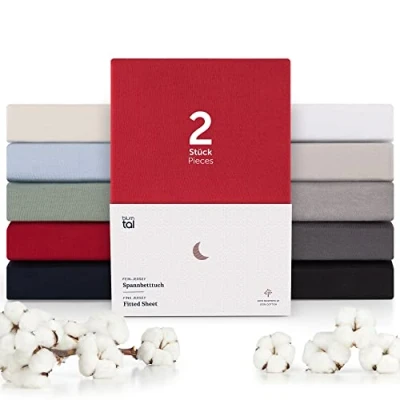 Afbeelding van Blumtal Hoeslaken Premium Jersey 140 x 200 cm tot 25 Matrashoogte Rood 100% Katoen