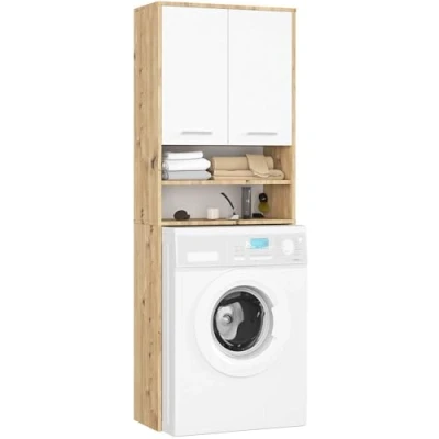 Afbeelding van Badkamerkast voor Wasmachine FIN / AKORD Furniture Factory Artisan Eik Wit 65 x 180 30 cm