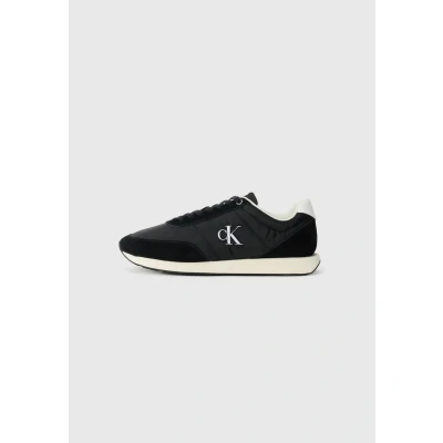 Afbeelding van Calvin Klein Jeans Retro Sneakers laag, Heren, Maat: 41, Black/bright white Leer en textiel