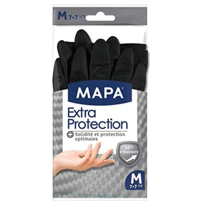 Afbeelding van MAPA Extra bescherming huishoudelijke handschoenen van latex, versterkt robuustheid en optimale alle soorten werk 1 paar maat M
