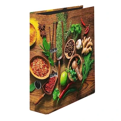 Afbeelding van Falken Spice Ordner van kunststof, specerijenmotief, 8 cm breed, DIN A4