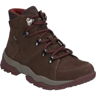 Afbeelding van Josef Seibel Philippa Veterboots, Dames, Maat: 38, Brown Leer en textiel