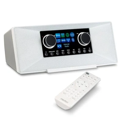 Afbeelding van MEDION P85333 internetradio met DAB+ (wifi, FM, Spotify Connect, Amazon Music, USB, hoofdtelefoonaansluiting, AUX, stereo line out cinch, slaaptimer) wit