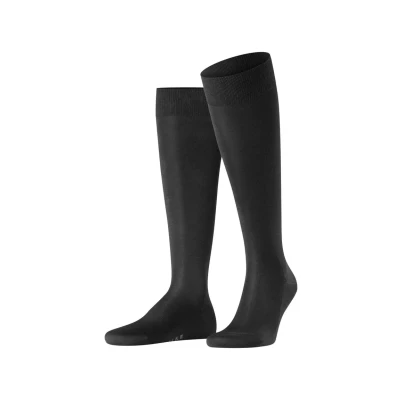 Afbeelding van Falke Tiago BIO LOGO LANG Einfarbig Kniekousen, Heren, Maat: 43 44, Schwarz