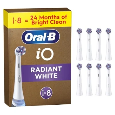 Afbeelding van Oral B iO Series Radiant White originele opzetborstels om tanden witter te maken 8 Stuks
