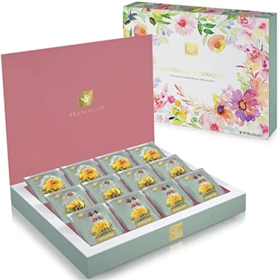 Afbeelding van Teabloom Theedoos geschenkdoos met 12 gastronomische bloementhee 36 infusies Verpakt in een elegante