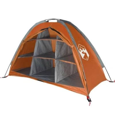 Image de vidaXL Tente de rangement 9 compartiments gris et orange imperméable94376