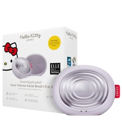 Afbeelding van GESKE x Hello Kitty SmartAppGuided™ sonische thermische gezichtsborstel 5 in 1 huidreiniging verwarmde reinigingsborstel gezichtsmassage elektrische