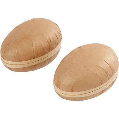 Afbeelding van Creotime Decoratie eieren 12 Cm Papier Bruin 2 Stuks