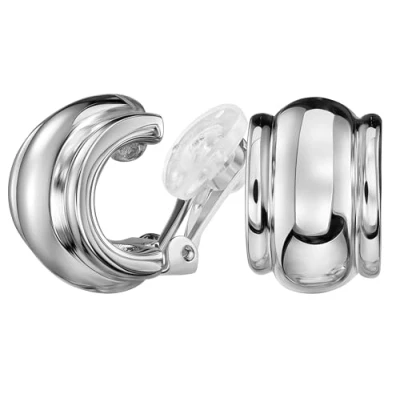 Afbeelding van Traveller Clip Oorbellen Oorclips Dames Zilverkleurig Geplatineerd 157609