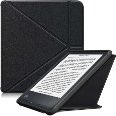 Afbeelding van imoshion Ereader Cover / Hoesje Geschikt voor Tolino Vision 6 Kobo Libra 2 Origami Bookcase e reader Zwart