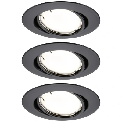 Afbeelding van Paulmann 92465 LED inbouwlamp Set van 3 stuks 14.7 W Zwart (mat)