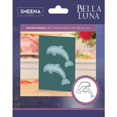 Afbeelding van Sheena Douglass Bella Luna Clearstamp/Stencil Dolphin Dreams