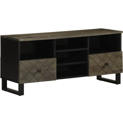 Afbeelding van vidaXL Tv meubel 100x33x46 cm massief mangohout zwart