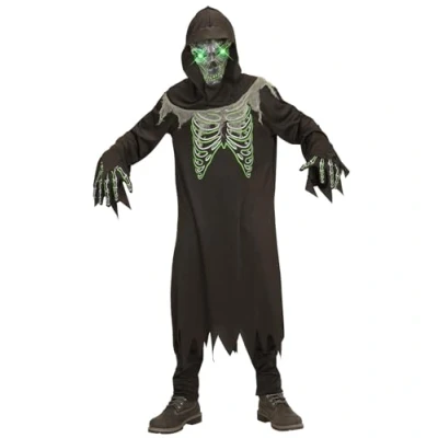 Afbeelding van WIDMANN Zwart en groen reaper kostuum voor kinderen 164 (14 16 jaar)