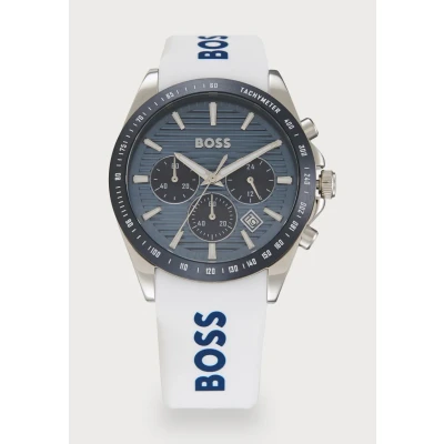 Afbeelding van BOSS Strike Horloge white/blue/silvercoloured, Heren, Maat: One Size, White/blue/silver coloured