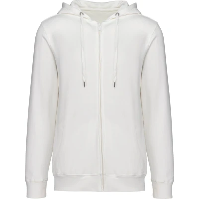 Afbeelding van Native Spirit Ecologische uniseks sweater met rits en capuchon French Terry NS417 Washed Ivory