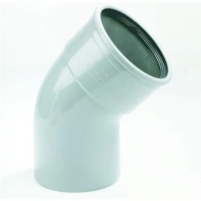 Afbeelding van Dyka Bocht 1x mof spie 45 manchetverbinding klasse 41 PVC grijs keurmerk BRL52100/BRL52200 125mm