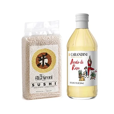 Afbeelding van Sushi set: Gli Aironi rijst 1 kg en Carandini Rijstazijn 500 ml
