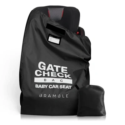 Afbeelding van BRAMBLE Grote opbergtas en transporttas voor autostoelen kinderwagens vliegreizen, 85 x 46 cm, waterdicht, robuust duurzaam (zwart), zwart.
