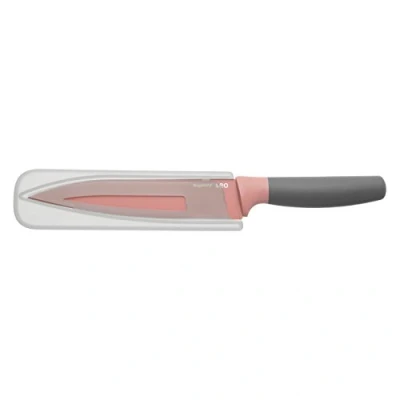 Afbeelding van LEO Vleesmes roze 19 cm met beschermhoes Rose
